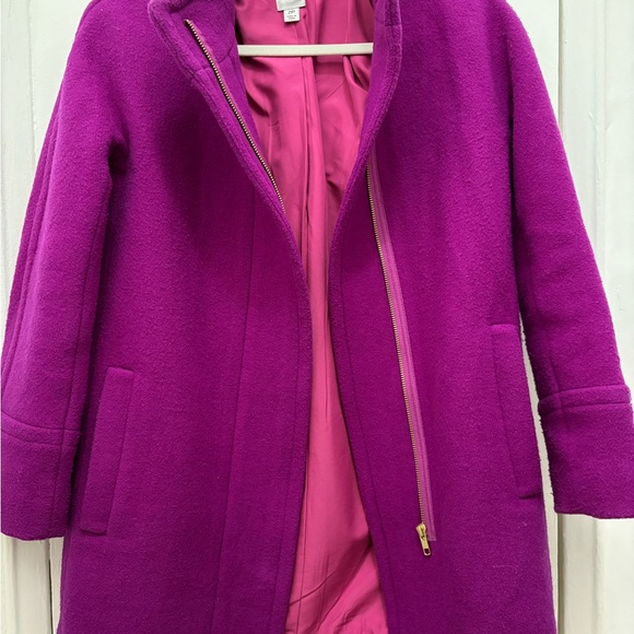 J. Crew Fuchsia Wool Pea Coat - Picture 2 of 5